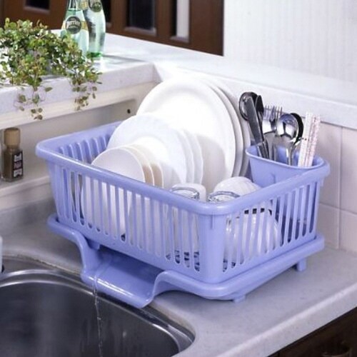 水切りかご 縦型 パールブルー