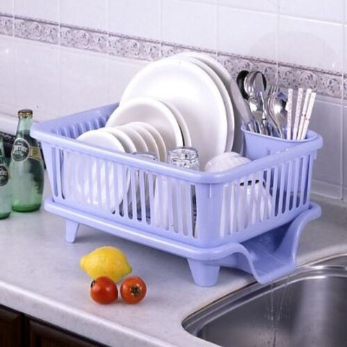 水切りかご 横型 パールブルー