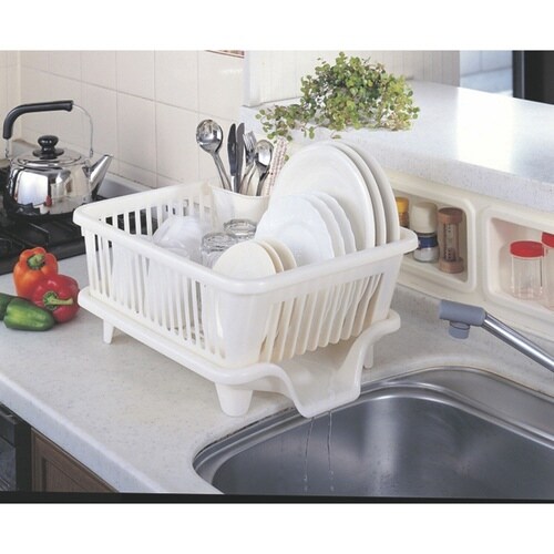 水切りかご 横型 パールホワイト