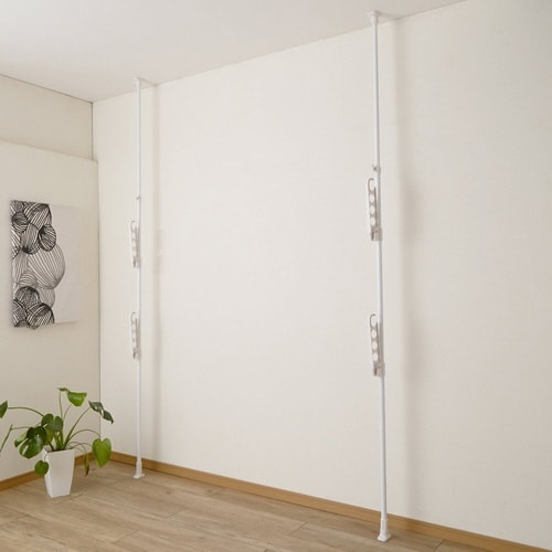 室内物干し つっぱり式 物干しポール 室内竿受け