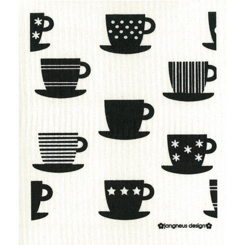 キッチンクロス 綿 北欧 カップ ブラック