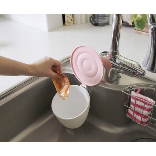 三角コーナー 水切りポット ピンク