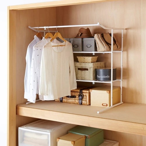 押入れ収納 押入れ伸縮ハンガーシェルフ