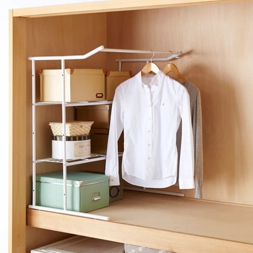 押入れ収納 押入れ伸縮ハンガーシェルフ