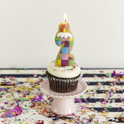 ナンバーキャンドル ろうそく 数字 クッキー 2番