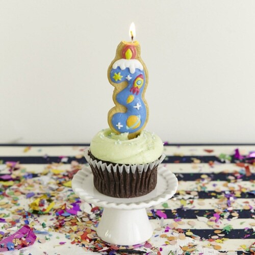 ナンバーキャンドル ろうそく 数字 クッキー 3番