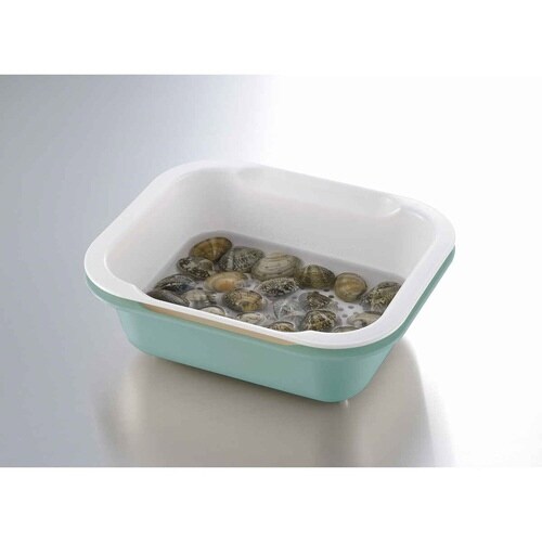 ザル&ボウル3点セット M 角型 ライトブルー