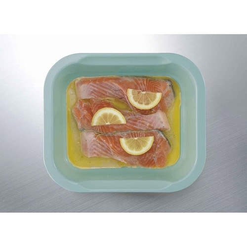 ザル&ボウル3点セット L 角型 ライトブルー