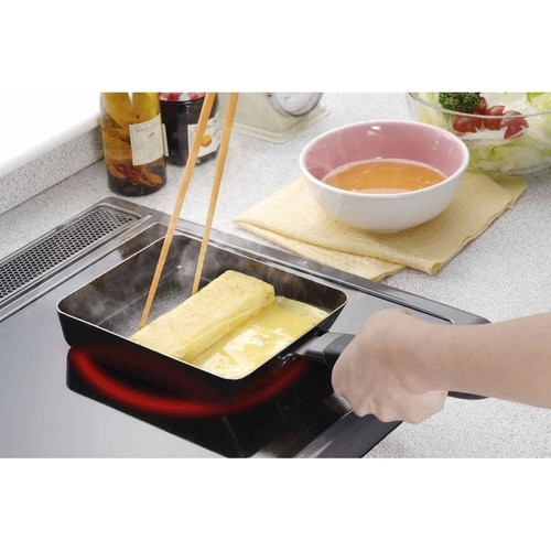 玉子焼き器 IH対応 鉄製 ファイバーライン加工