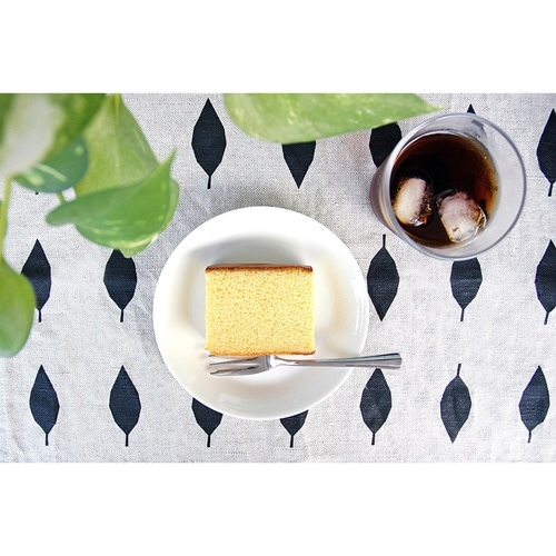 キッチンタオル 綿 麻 リネン リーフホワイト