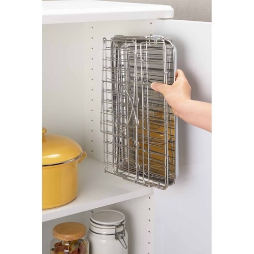 水切りラック スライド式折りたたみ水切りかご