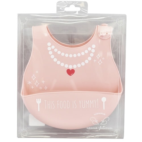 ベビーエプロン シリコンビブ ネックレス ピンク