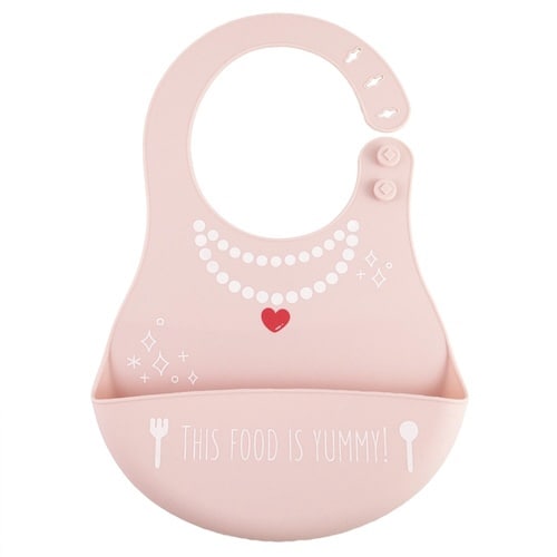 ベビーエプロン シリコンビブ ネックレス ピンク
