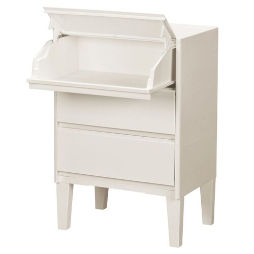 チェスト 3段 前開き 引き出し 白 タンス