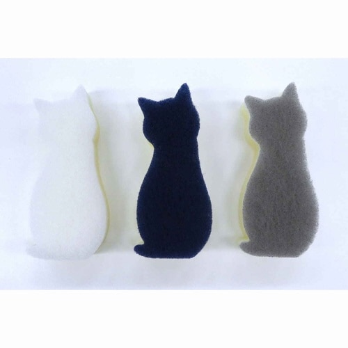 キッチンスポンジ ネコ 3個入り CARAful