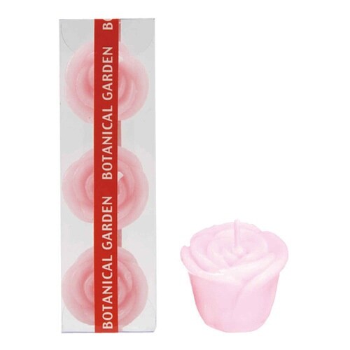 キャンドル ろうそく ローズ 3個入 ライトピンク