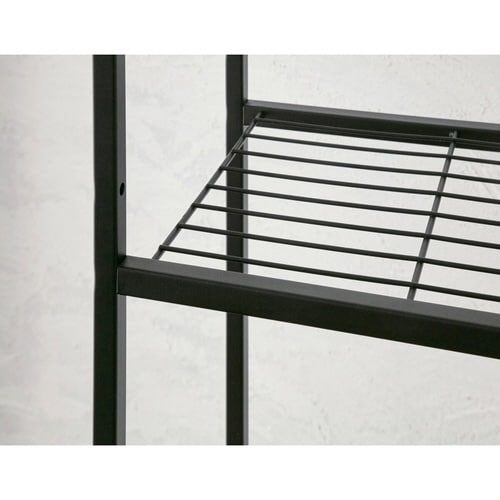 ランドリーラック 角パイプ洗濯機棚 マットブラック