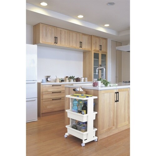 キッチンワゴン テーブルワゴン 3段 ホワイト