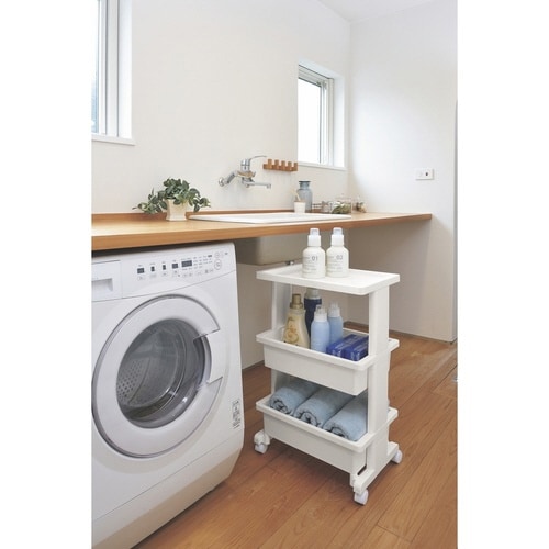 キッチンワゴン テーブルワゴン 3段 ホワイト