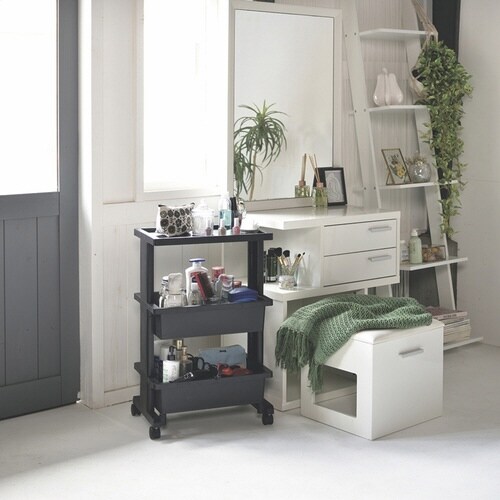 キッチンワゴン テーブルワゴン 3段 ブラック