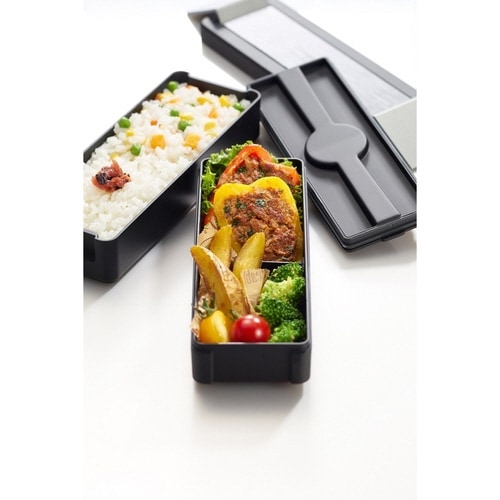 弁当箱 2段 950ml パッキン一体式 シルバー