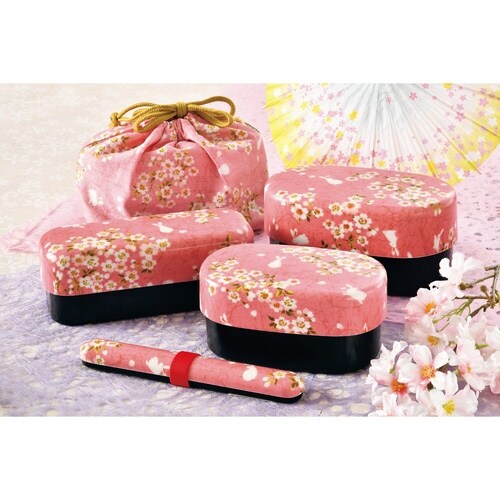 箸&箸箱セット 布貼箸箱セット 桜うさぎ ピンク