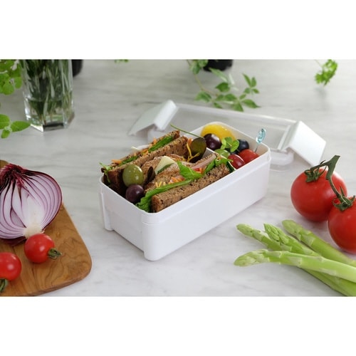 お弁当箱 1段 パッキン一体式 ホワイト