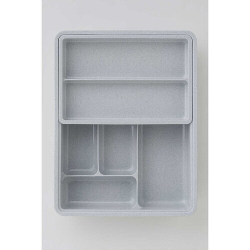 カトラリーケース スライド式抗菌整理トレー グレー