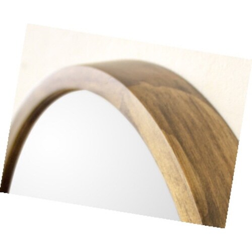 ミラー ウォールミラー 直径34.8cm ブラウン