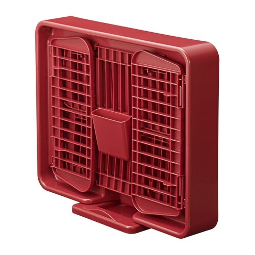 水切りかご 水が流れる スタンド付き ワインレッド