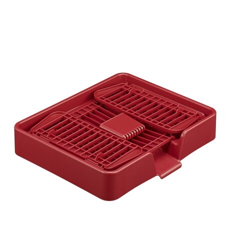 水切りかご 水が流れる スタンド付き ワインレッド