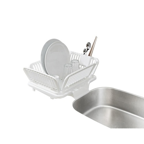 水切りかご 水が流れる たためる水切り ホワイト