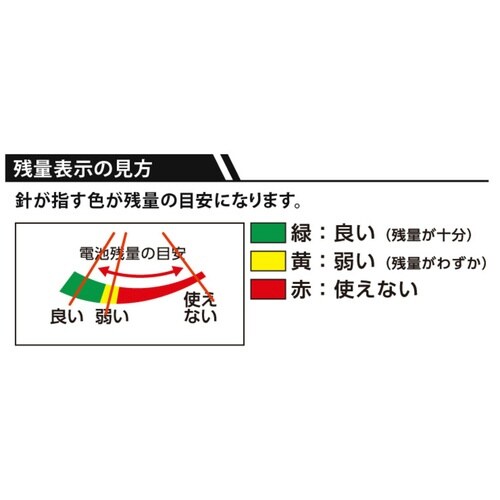 電池チェッカー アナログ 電源不要 電池 乾電池
