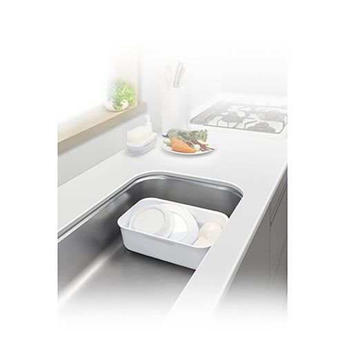 洗い桶 スリット付き コンパクトサイズ ホワイト