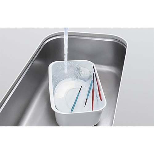 洗い桶 スリット付き コンパクトサイズ ホワイト