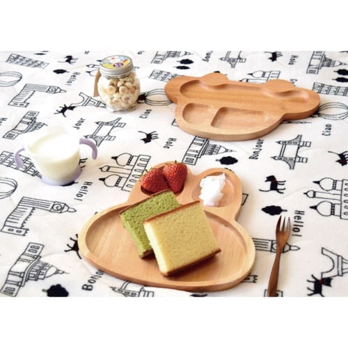 ランチプレート 子供用 天然木 皿 食器 ウサギ