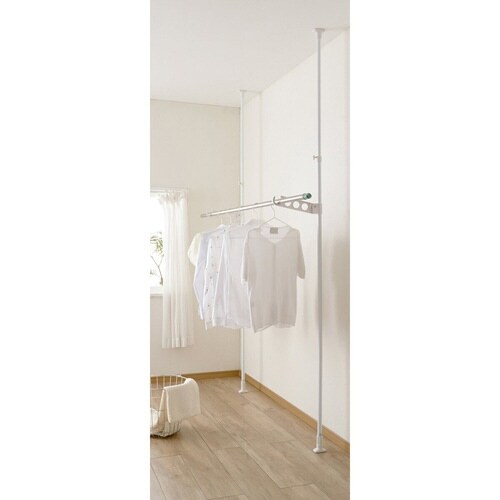 物干し 突ぱり室内1段竿受け 室内物干し 室内