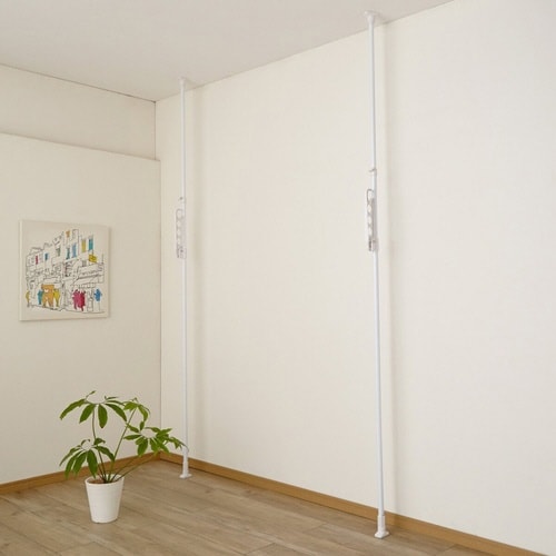 物干し 突ぱり室内1段竿受け 室内物干し 室内