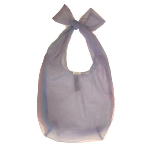 エコバッグ M 軽量 ラベンダー×ライトブルー