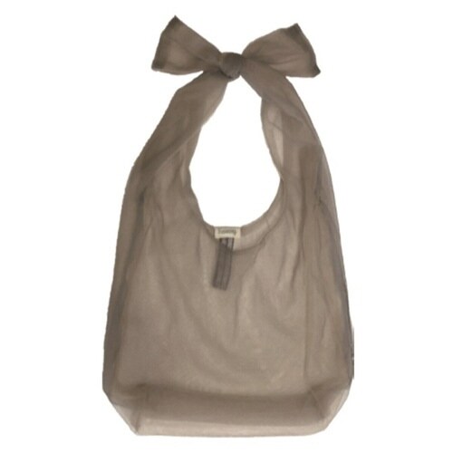 エコバッグ M 軽量 グレー×ベージュ