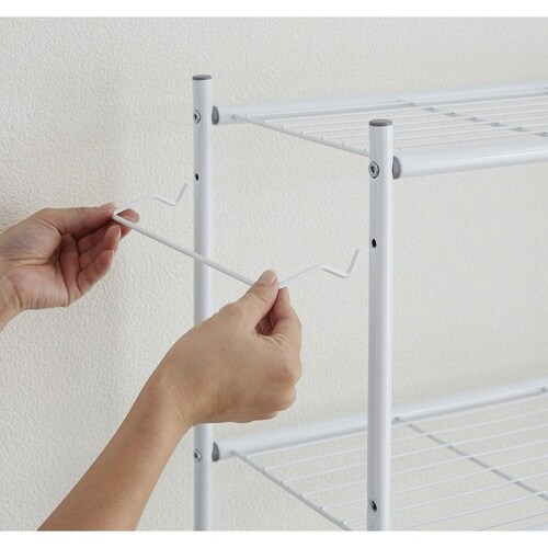 ランドリーラック 角パイプ洗濯機棚 伸縮 洗濯機