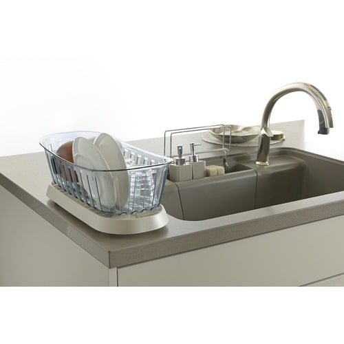 水切りかご スリム 皿を立てやすい 水切り ブルー