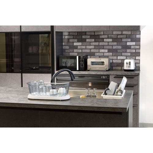 水切りかご スリム 皿を立てやすい 水切り ブルー