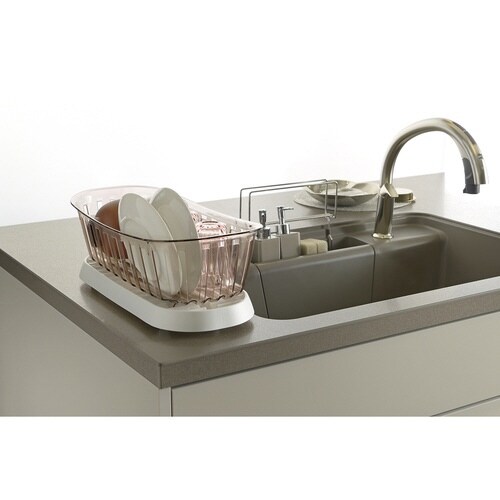 水切りかご スリム 皿を立てやすい ブラウン