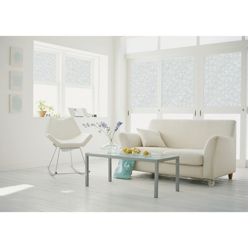 窓 シート 飛散防止 UVカット ホワイトフラワー