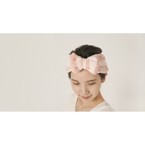 ヘアドライタオル ヘアバンド 2点セット ピンク