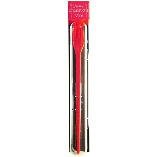 箸 3WAY スプーン フォーク 18cm レッド