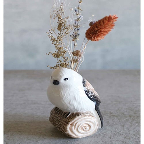 花瓶 一輪挿し フラワーベース 動物 エナガ