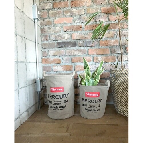 バスケット 直径28×高さ36cm サンドベージュ