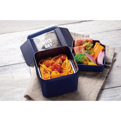 お弁当箱 2段 680ml ネイビー